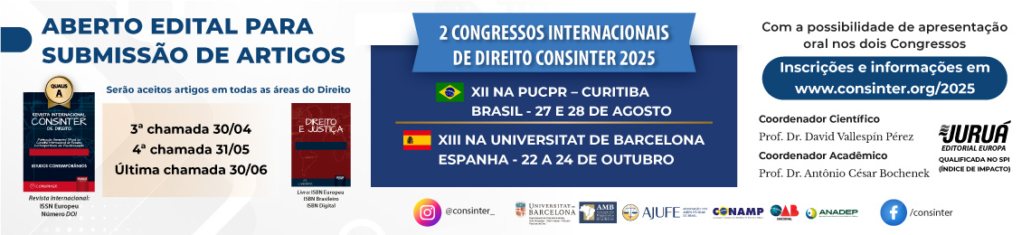 Congressos Internacionais de Direito CONSINTER - Universitat de Barcelona e PUC-PR 2025