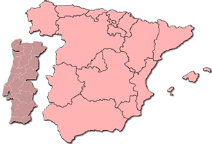 Mapa de Portugal e Espanha