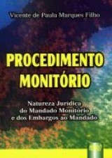 Capa do livro: Procedimento Monitório, Vicente de Paula Marques Filho