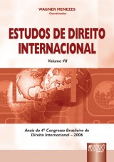 Capa do livro: Estudos de Direito Internacional - Volume VII, Coordenador: Wagner Menezes