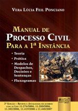 Capa do livro: Manual de Processo Civil Para a 1ª Instância, Vera Lúcia Feil Ponciano