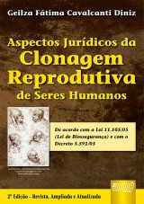Capa do livro: Aspectos Jurídicos da Clonagem Reprodutiva de Seres Humanos, Geilza Fátima Cavalcanti Diniz