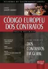 Capa do livro: Cdigo Europeu dos Contratos - Projeto Preliminar, Organizadores: Naiara Posenato e Paulo Nalin