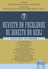 Capa do livro: Revista da Faculdade de Direito da UERJ, Diretor: Professor Antonio Celso Alves Pereira - Editor Chefe: Carlos Edison do Rgo Monteiro Filho