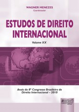 Capa do livro: Estudos De Direito Internacional - Volume XX - Congresso de Direito Internacional - 2010, Coordenador: Wagner Menezes