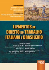 Capa do livro: Elementos de Direito do Trabalho Italiano e Brasileiro, Coordenadores: Pasquale Sandulli, Antonio Vallebona e Fabio Petrucci - Organizadores: Marco Antnio Csar Villatore e Tarcio Jos Vidotti