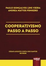 Capa do livro: Cooperativismo Passo a Passo, Paulo Gonalves Lins Vieira e Andrea Mattos Pinheiro - Revisor: Cesar Augusto Costa dos Santos