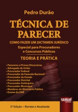 Capa do livro: Tcnica de Parecer - Como Fazer um Dictamen Jurdico - Teoria e Prtica, Pedro Duro