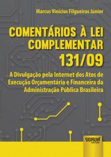 Capa do livro: Comentrios  Lei Complementar 131/09, Marcus Vincius Filgueiras Jnior