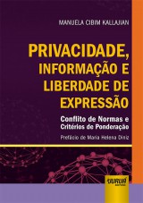 Capa do livro: Privacidade, Informao e Liberdade de Expresso, Manuela Cibim Kallajian