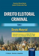 Capa do livro: Direito Eleitoral Criminal - Tomo I, Francisco Dirceu Barros e Janiere Portela Leite Paes