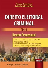Capa do livro: Direito Eleitoral Criminal - Tomo II, Francisco Dirceu Barros e Janiere Portela Leite Paes
