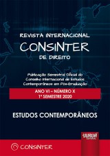 Capa do livro: Revista Internacional Consinter de Direito - Ano VI - Nmero X - 1 Semestre 2020 - Estudos Contemporneos, Editor: David Vallespn Prez - Diretores: Germn Barreiro Gonzlez, Gonalo S. de Melo Bandeira e Mara Yolanda Snchez-Urn Azaa