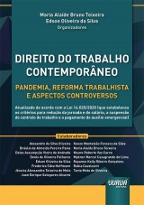 Capa do livro: Direito do Trabalho Contemporneo - Pandemia, Reforma Trabalhista e Aspectos Controversos - Atualizado de acordo com a Lei 14.020/2020, Organizadores: Maria Alade Bruno Teixeira e Edson Oliveira da Silva