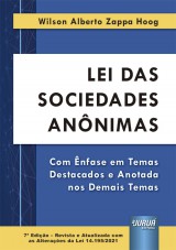 Capa do livro: Lei das Sociedades Anônimas, Wilson Alberto Zappa Hoog