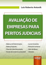 Capa do livro: Avaliação de Empresas para Peritos Judiciais, Luis Roberto Antonik