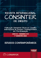 Capa do livro: Revista Internacional Consinter de Direito - Ano IX - Nmero XVI - 1 Semestre 2023, Diretor Executivo e Editor: David Vallespn Prez - Codireo: Mara Yolanda Snchez-Urn Azaa, Germn Barreiro Gonzlez, Gonalo S. de Melo Bandeira, Antnio Csar Bochenek