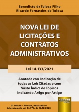 Capa do livro: Nova Lei de Licitaes e Contratos Administrativos, Benedicto de Tolosa Filho, Ricardo Fernandes de Tolosa