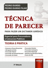 Capa do livro: Técnica de Parecer - Teoria e Prática, Pedro Durão, Pedro Durão Filho