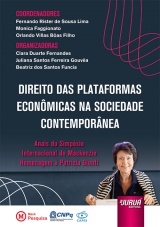 Capa do livro: Direito das Plataformas Econômicas na Sociedade Contemporânea, Coordenadores: Fernando Rister de Sousa Lima, Monica Faggionato, Orlando Villas Bôas Filho - Organizadoras: Clara Duarte Fernandes, Juliana Santos Ferreira Gouvêa, Beatriz dos Santos Funcia