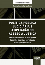 Capa do livro: Política Pública Judiciária e Ampliação do Acesso à Justiça, Teresa Helena Barros Sales